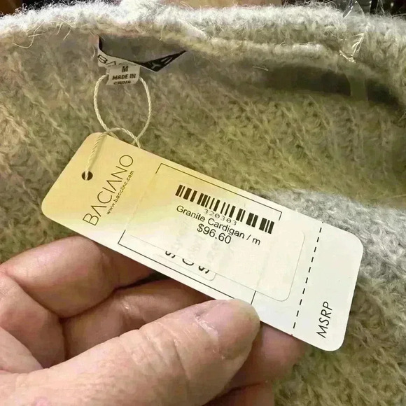 NWT Baciano Grey Women’s Open Kimono Jacket. Size M. Poly/wool Blend. 36” To Hem - Picture 6 of 9